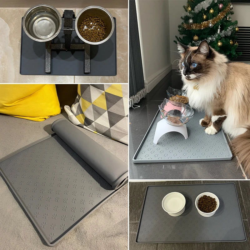 Tapis de protection en silicone pour gamelle chiens ou chats